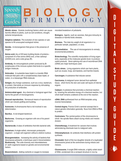 Title details for Biology Terminology by Speedy Publishing - Available